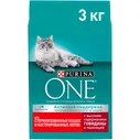 Purina ONE Sterilised Сухой корм для взрослых стерилизованных кошек и кастрированных котов, с говядиной и пшеницей, 3 кг