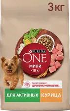 Сухой корм для собак Purina ONE для мелких пород с активным образом жизни с курицей и рисом 3кг