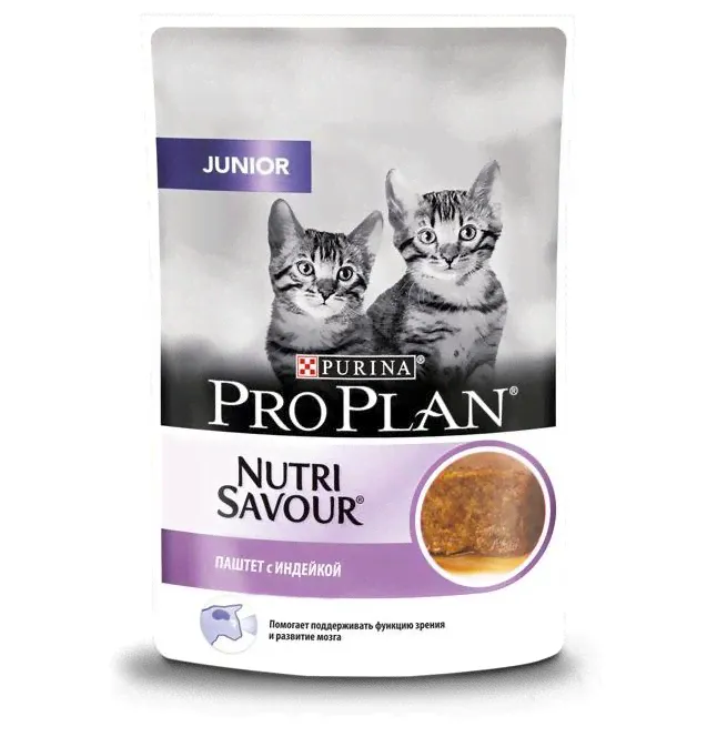 Purina Pro Plan Junior Nutri Savour влажный корм ПАШТЕТ для котят с индейкой 85гр.-0