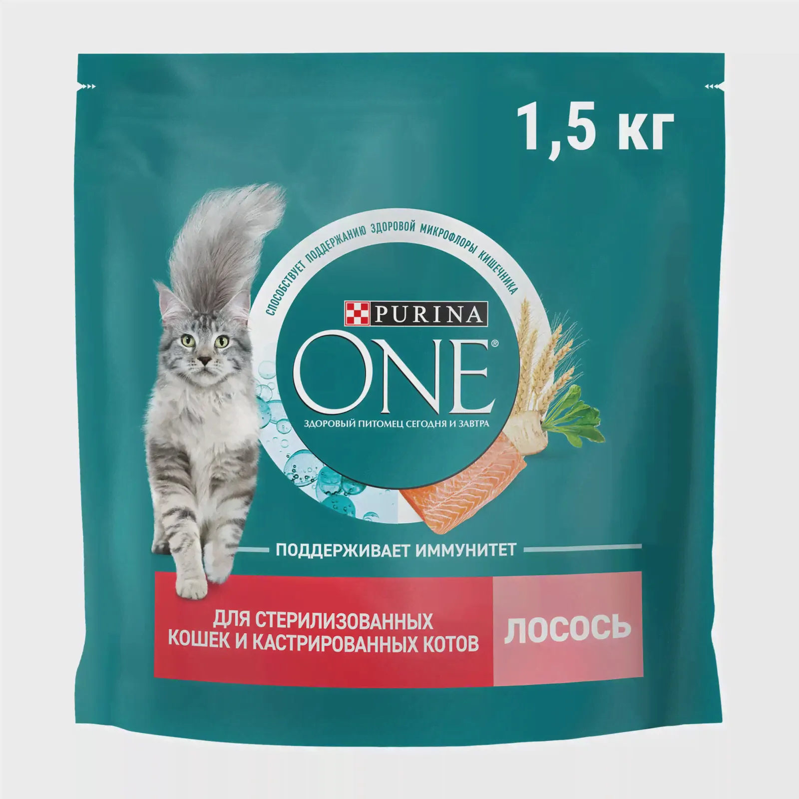 Сухой корм для стерилизованных кошек Purina One с лососем и пшеницей 1.5кг
