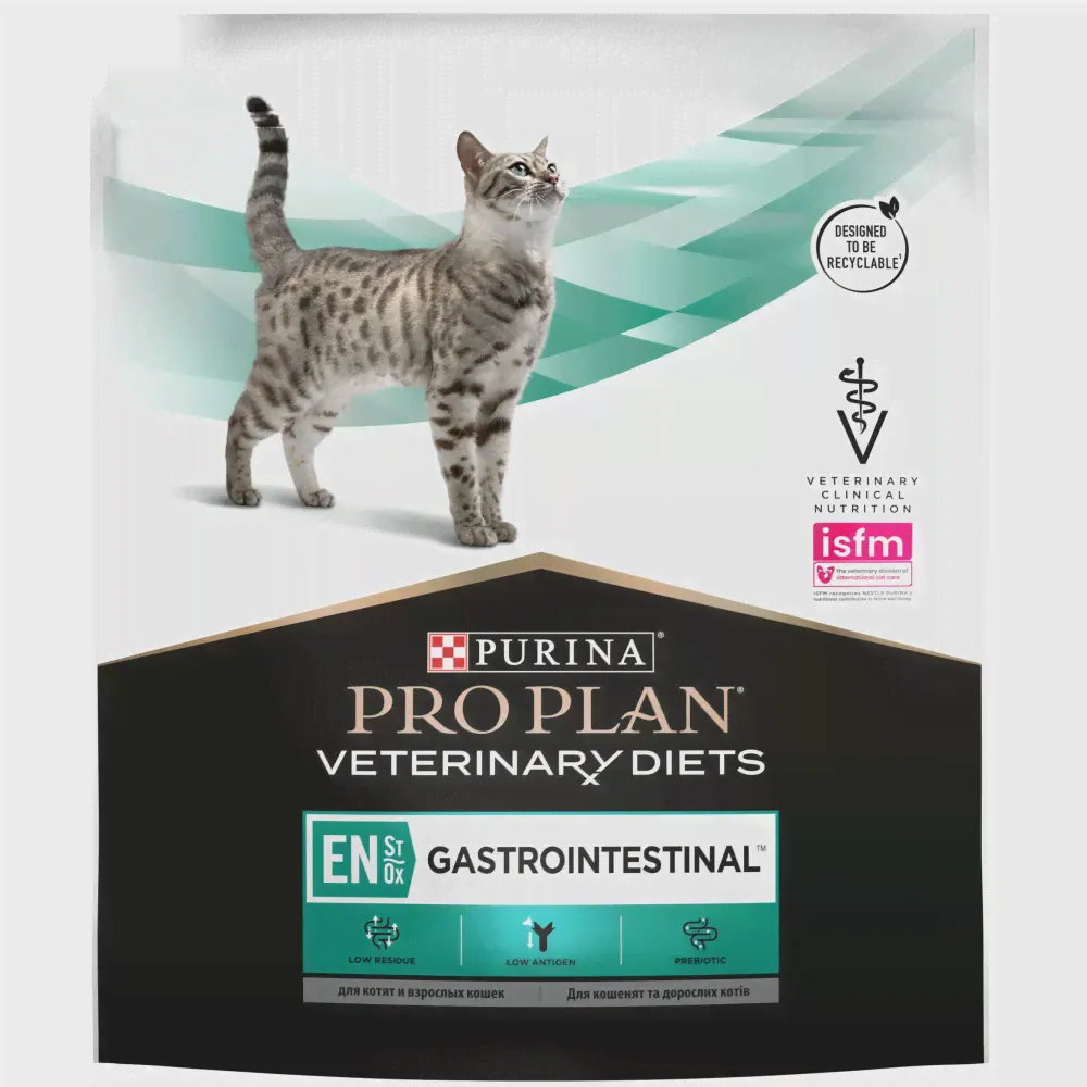 Сухой корм для кошек Purina Pro Plan Veterinary Diets EN ST/OX GASTROINTESTINAL, для снижения проявлений острых кишечных расстройств, 2 шт. х 400 г
