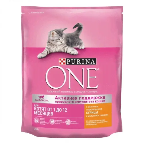 Корм сухой Purina One для котят курица-цельные злаки, 750г