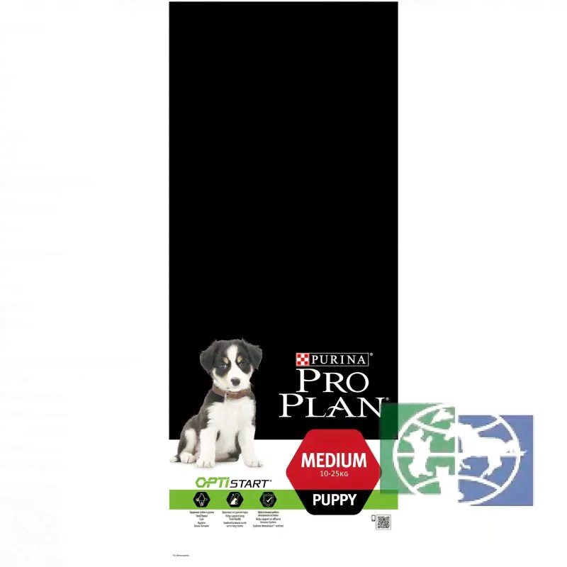 Сухой корм Purina Pro Plan для щенков средних пород, курица с рисом, пакет, 12 кг-0