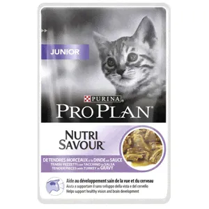 Purina Pro Plan Junior Nutri Savour влажный корм в соусе для котят с индейкой 85 гр-0