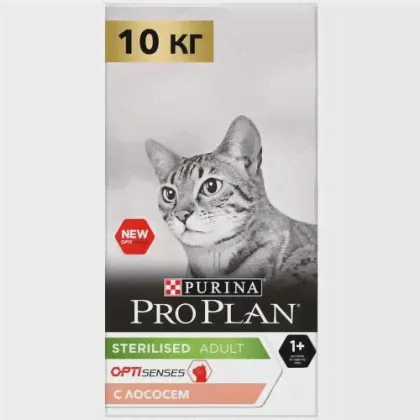 Сухой корм Purina Pro Plan Sterilised OPTISenses для взрослых кошек кастрированных и стерилизованных с чувствительным пищеварением с Лососем 10кг 12370351-0