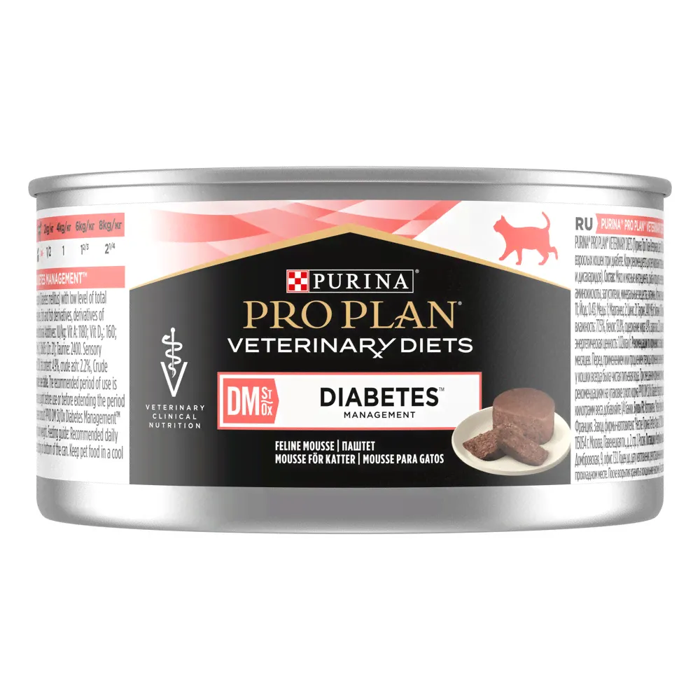 PURINA Veterinary Diets Feline DM, Diabetes консервы для кошек, при сахарном диабете 195г