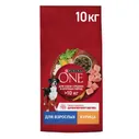 Корм сухой Purina One для взрослых собак средних и крупных пород с курицей и рисом, 10кг