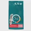 Корм сухой Purina One для стерилизованных кошек и кастрированных котов с лососем, 9.75кг