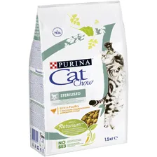 Purina Cat Chow Sterilised Сухой корм для стерилизованных кошек и кастрированных котов, домашняя птица, 1,5 кг