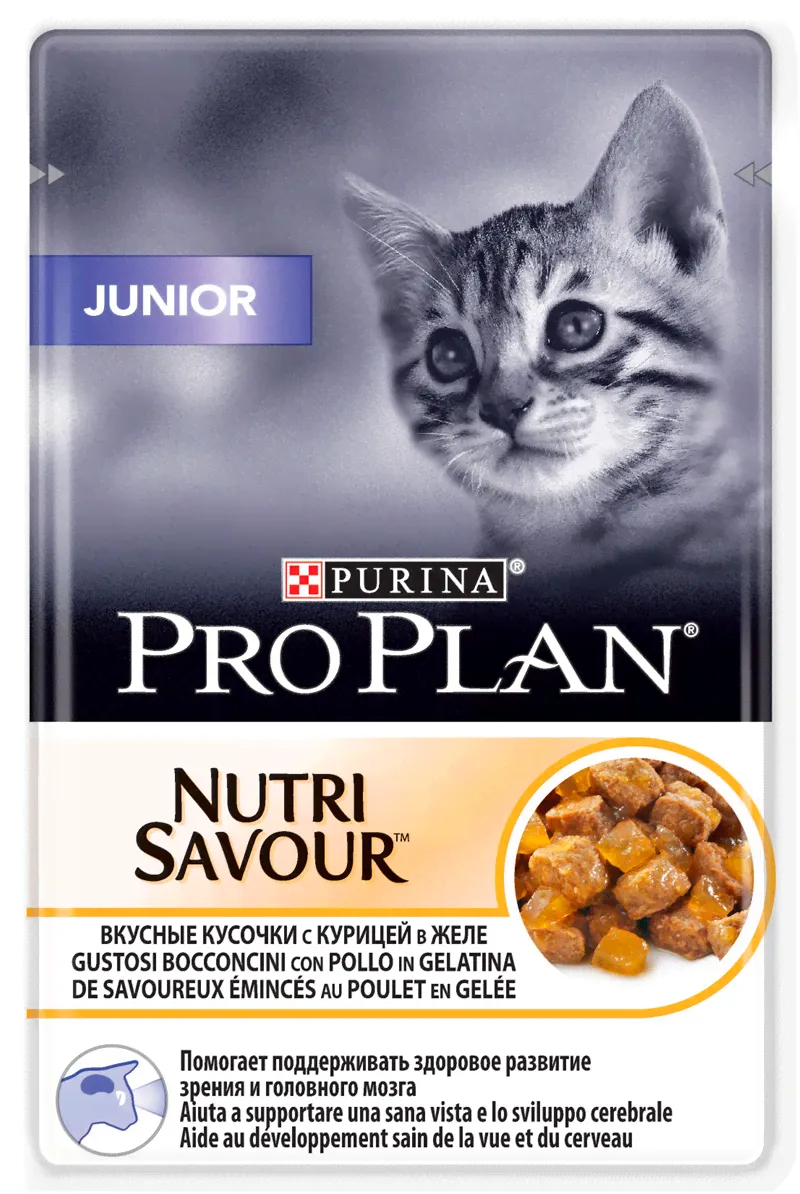 Purina Pro Plan Junior влажный корм в желе для котят с курицей 85 гр-0